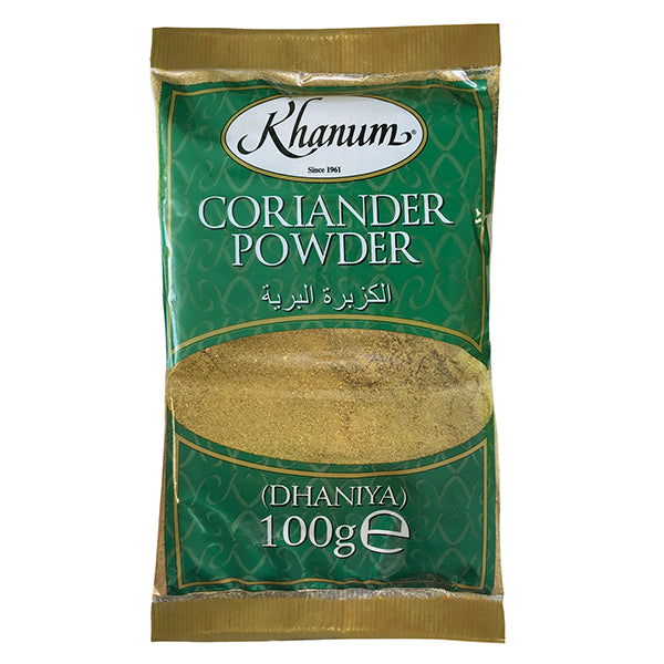 Coriander Powder (Dhaniya) 100g Bag by Khanum