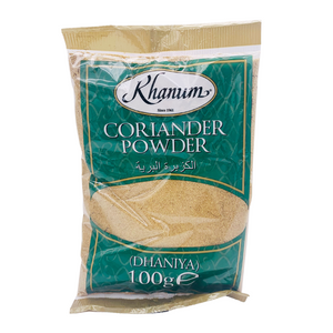 Coriander Powder (Dhaniya) 100g Bag by Khanum