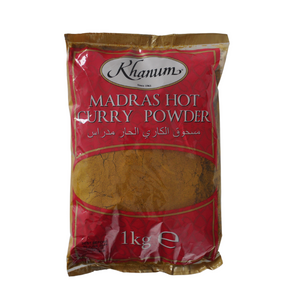 Madras Hot Curry Powder 1kg Bag by Khanum